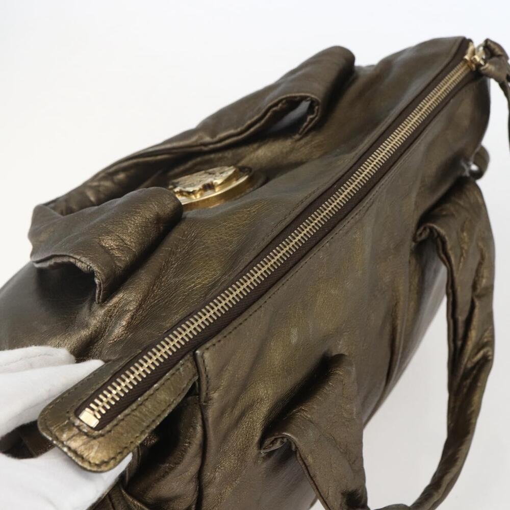 GUCCI Histeria Hand Bag Leather Gold Tone 197020 Auth kk589 - Picture 6 of 16